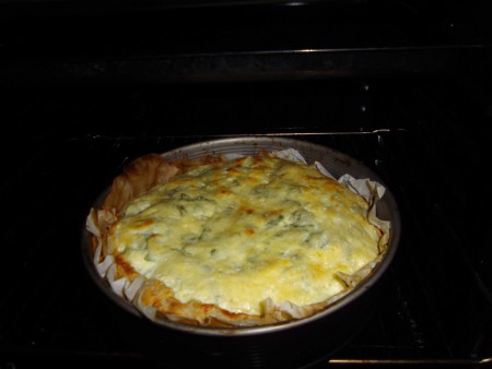 La quiche orties est cuite ! Un délice !